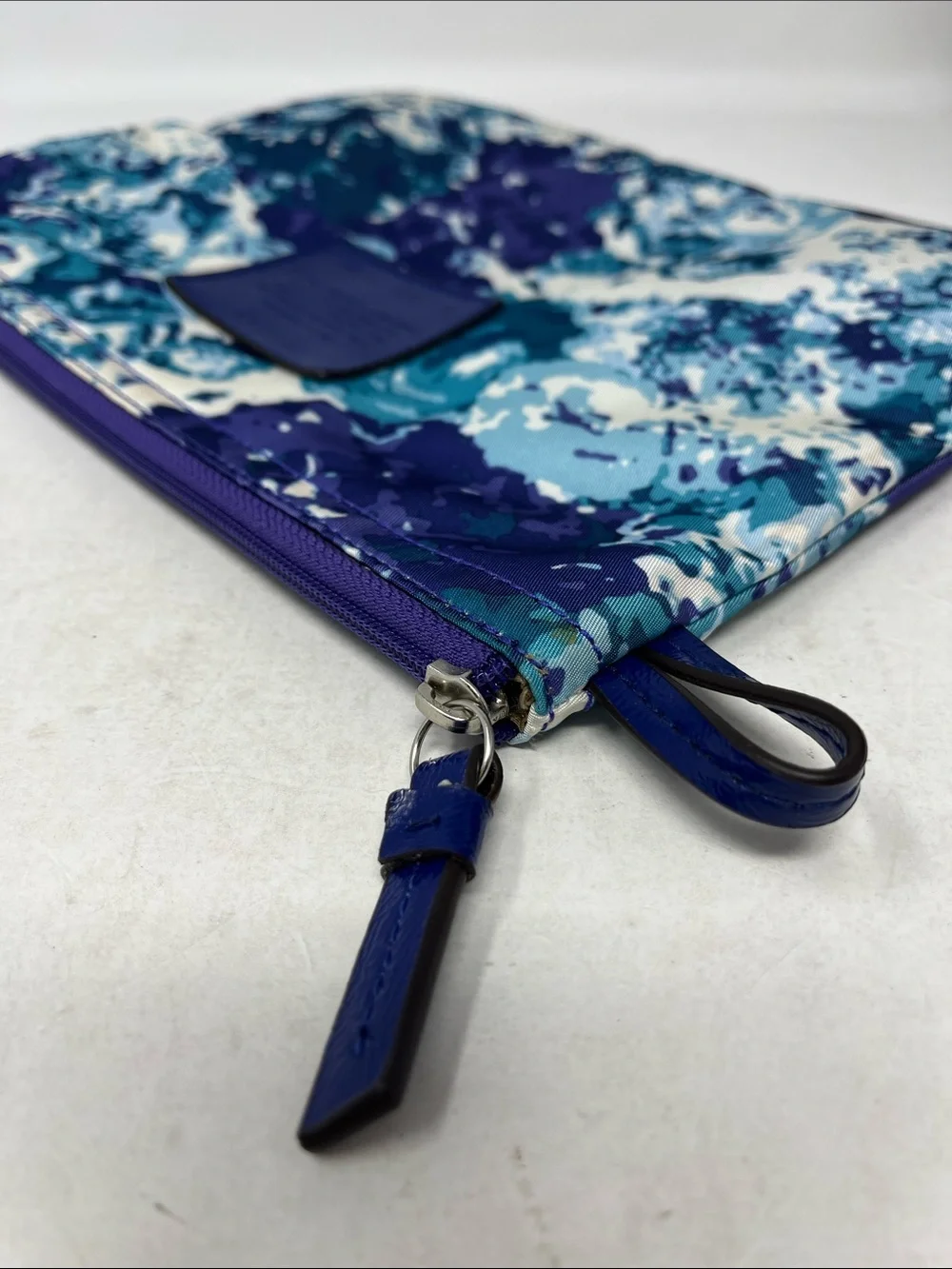 COACH NYLON WEEKENDER ZIPPER POUCH WATERCOLOR BLUE REPLACEMENT SNAP ON
